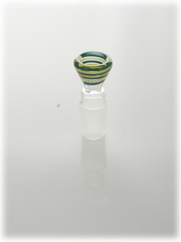 9200 - Glass Bowl Plaisir Yellow Cyan striped 18.8