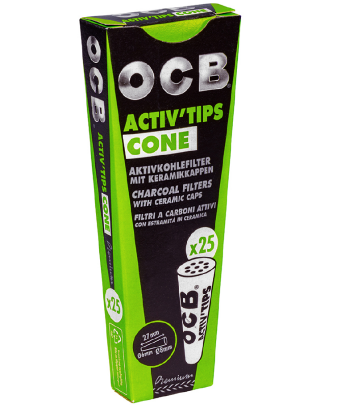 16317 - OCB Activ Tips Cone Aktivkohlefilter 6mm/8mm 20/25