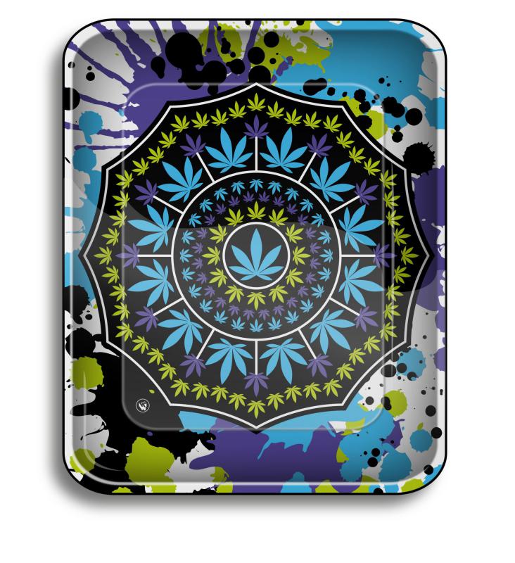 16530 - Rolling Tray Neon Leaves 340 mm x 280 mm